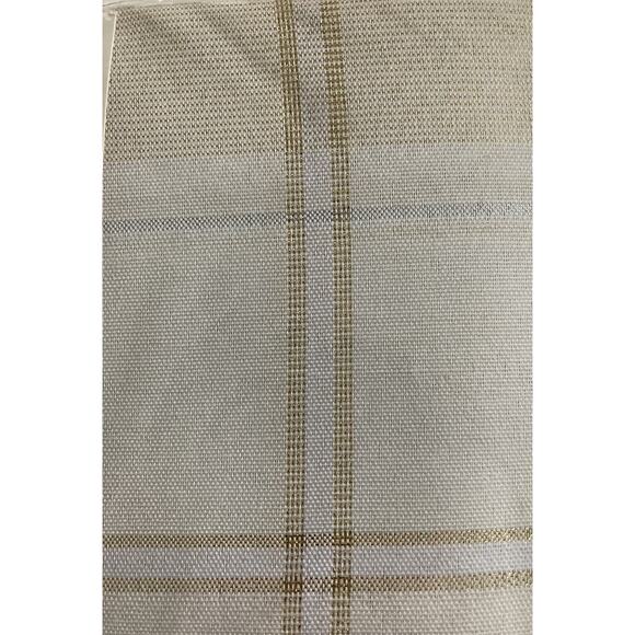 Vintage 2003 Plaid Oblong Tablecloth 60X84 Ivory with Gold Silver Threads Target - Picture 3 of 5